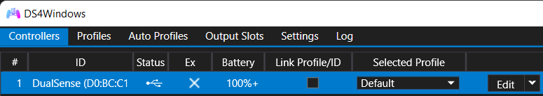 DS4Windows profile selection