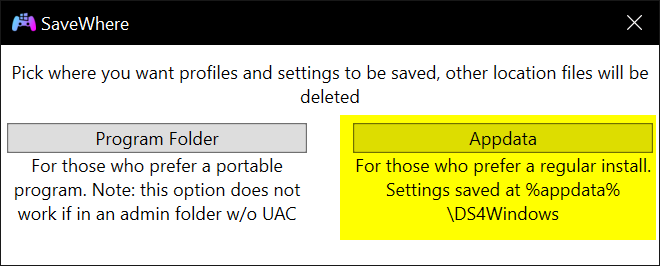 Select Appdata