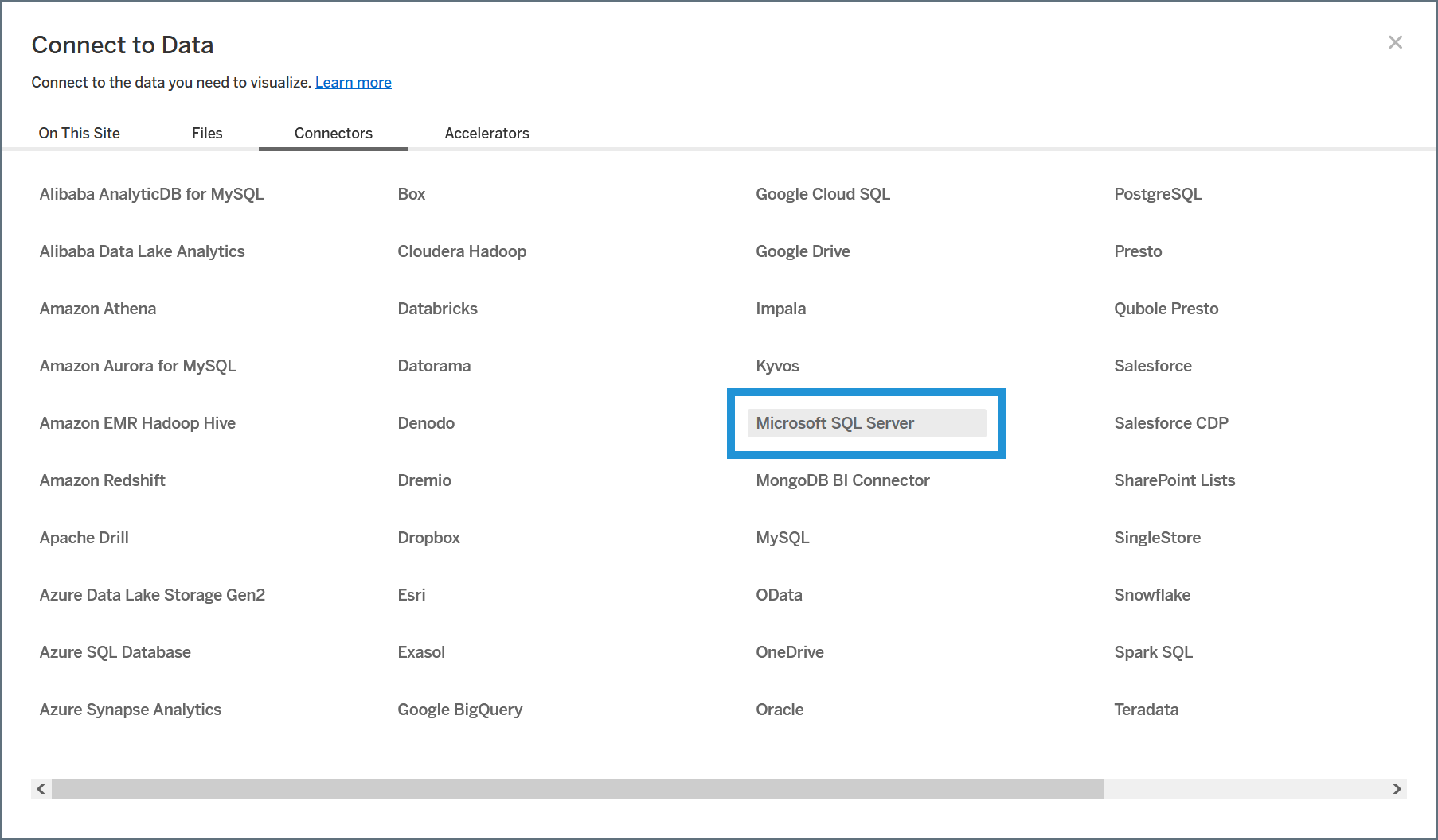 Tableau Cloud Select Source