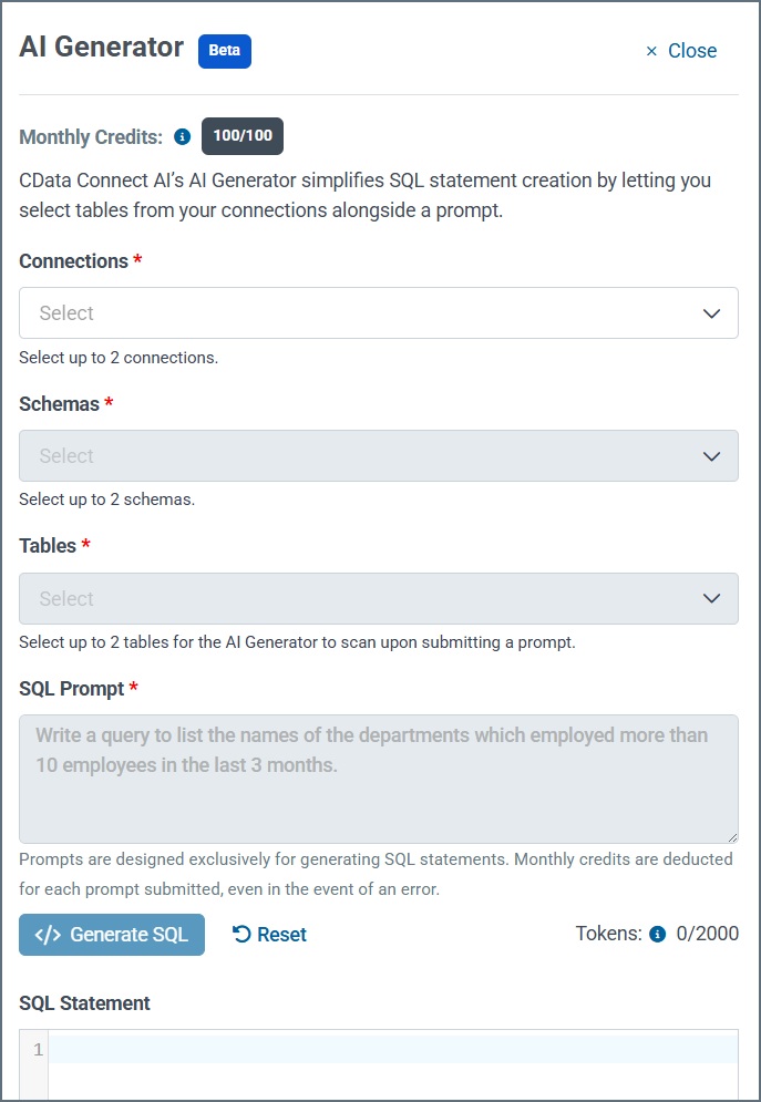 AI Generator options