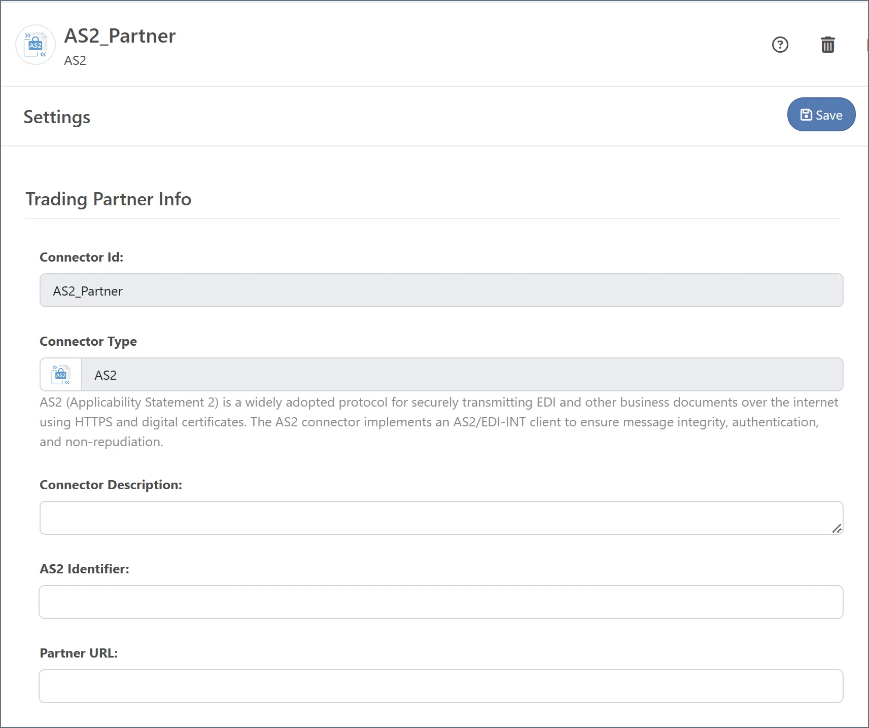 Trading Partner Info configuration