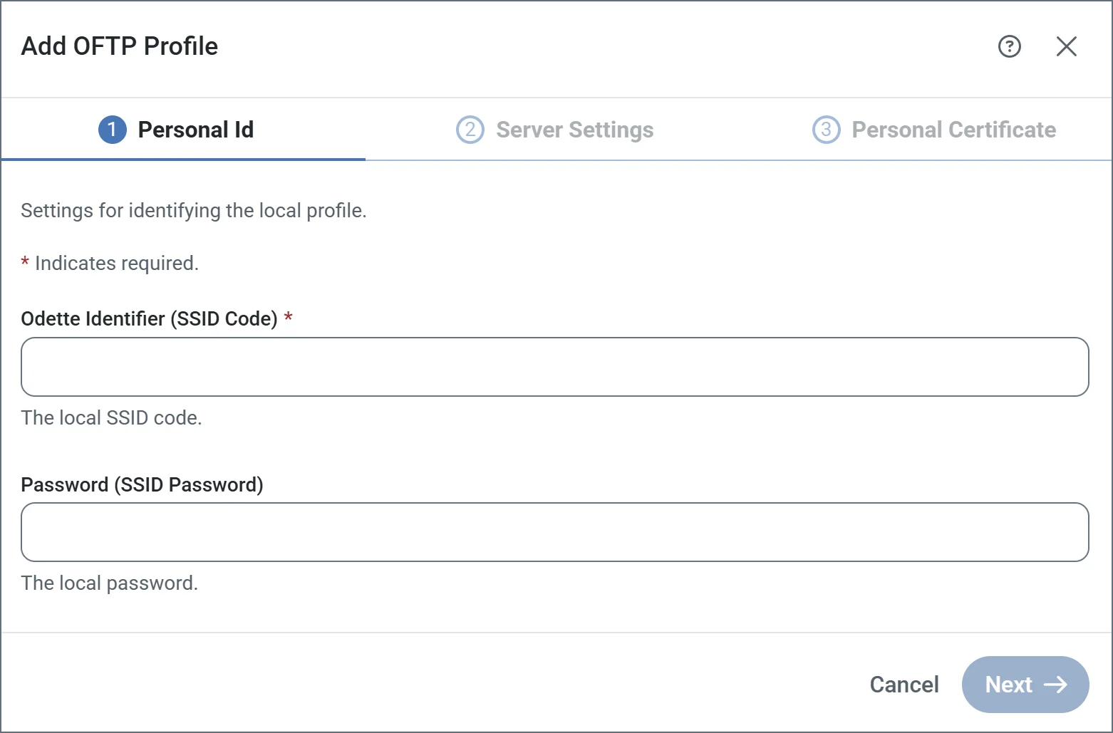 OFTP profile configuration