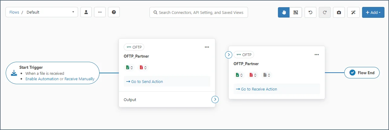 OFTP connector on the Flows page