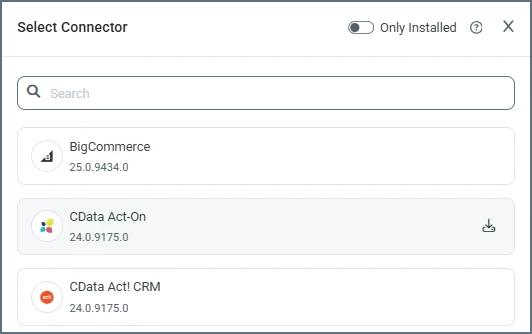 Select connector pane with download button