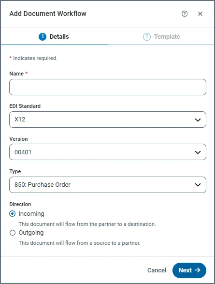 Add Document screen