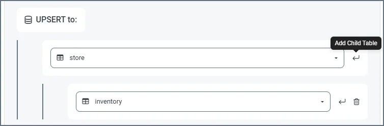 Selecting a child table in the mapping
