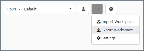 Export workspace settings icon