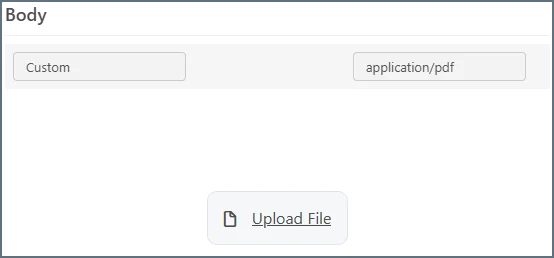 File upload button in the testing pane