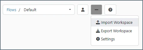 Import workspace settings icon
