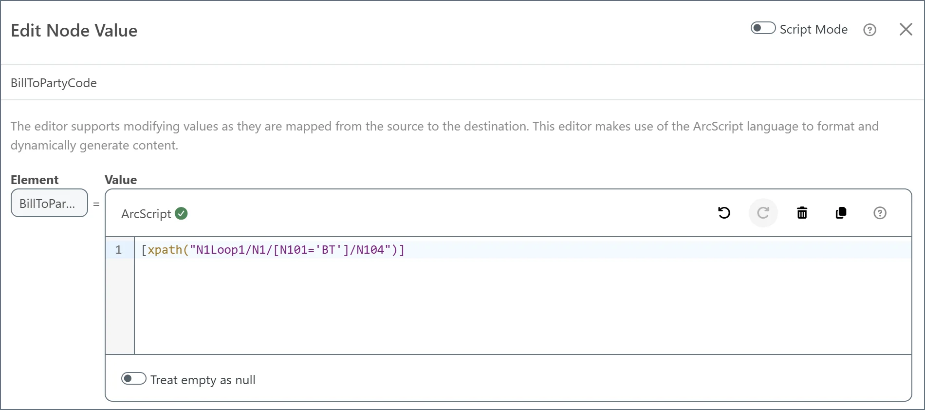 Lookahead expression for BillToPartyCode