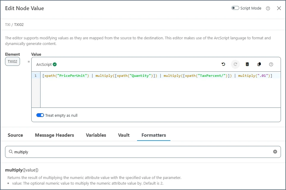 Complete tax expression with TaxPercent and .01 multiplier