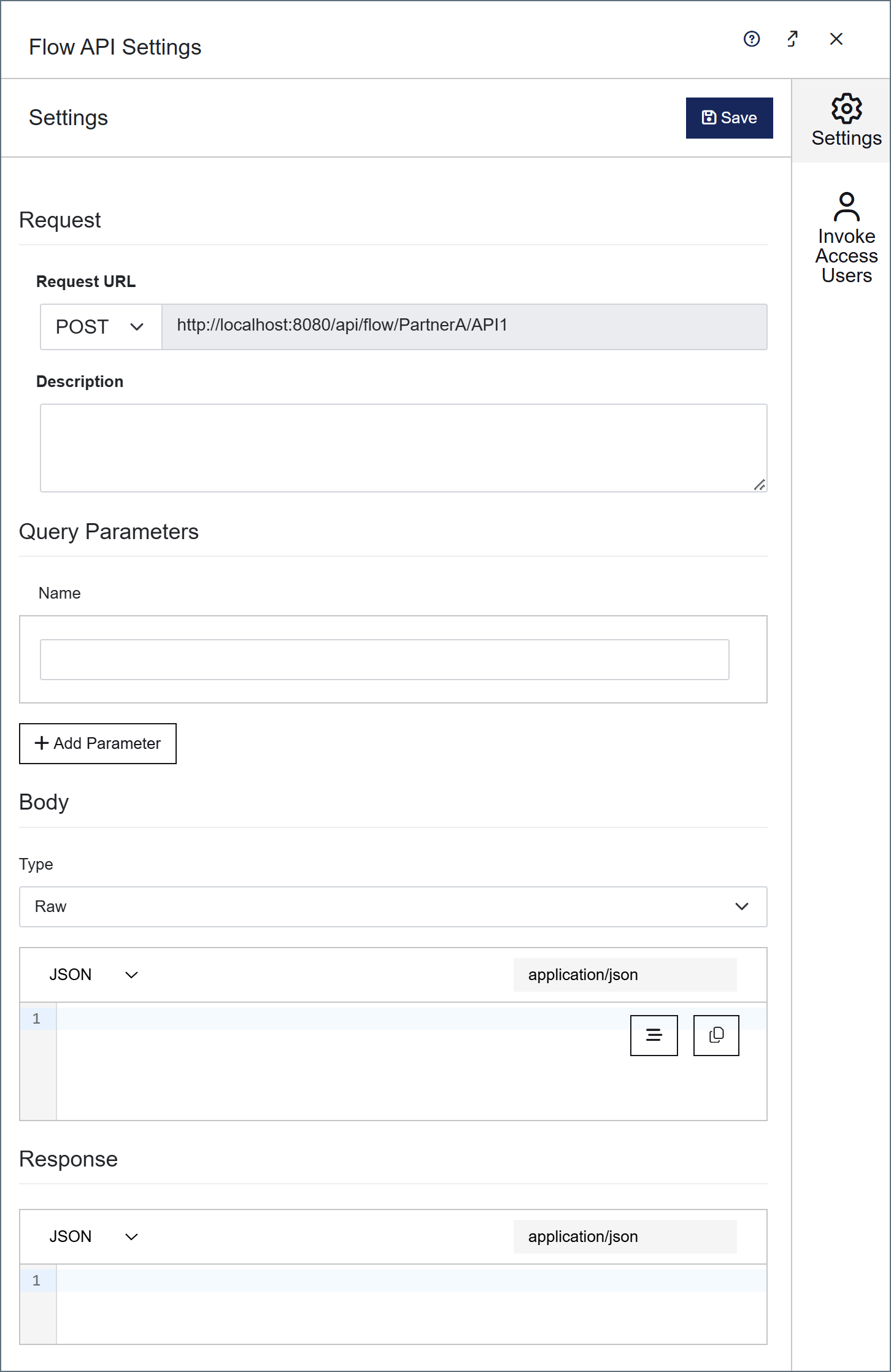 Flow API settings pane