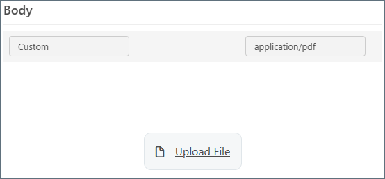 File upload button in the testing pane