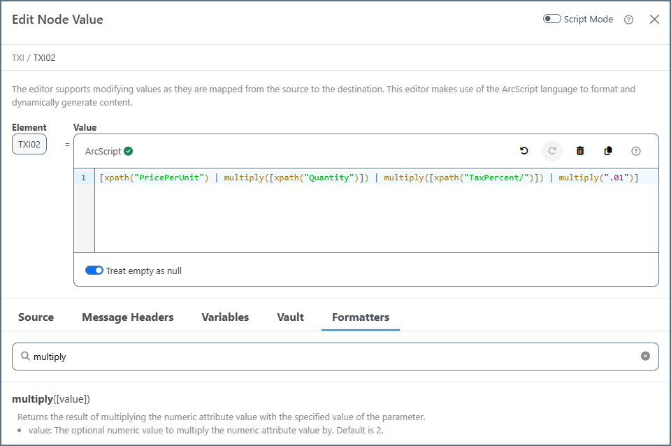 Complete tax expression with TaxPercent and .01 multiplier