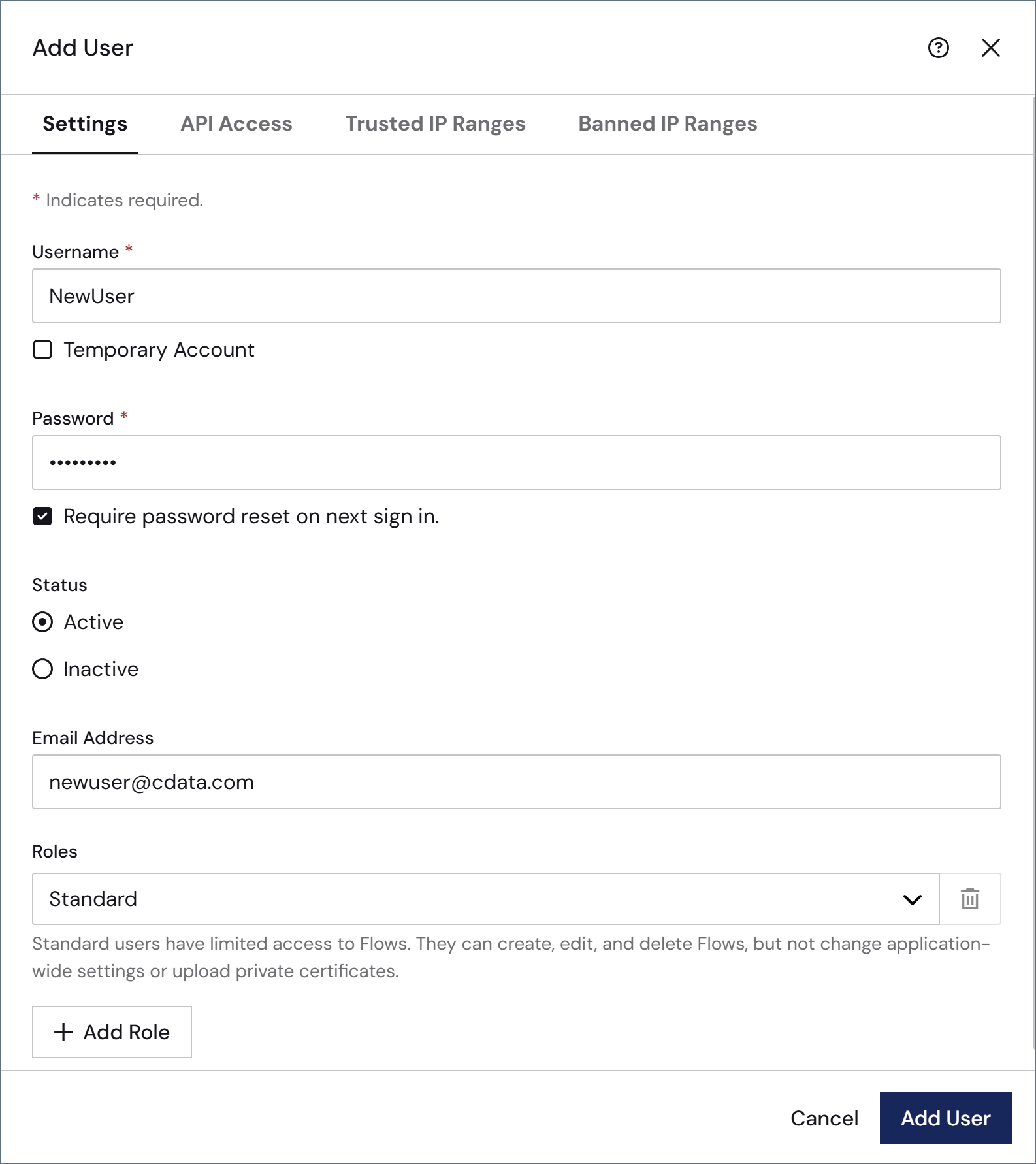 Add a user