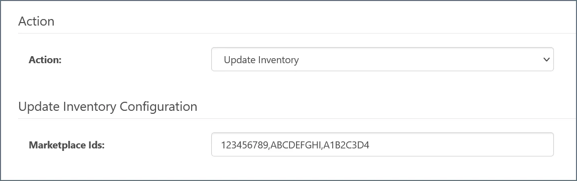 Amazon Marketplace Update Inventory Marketplace Ids
