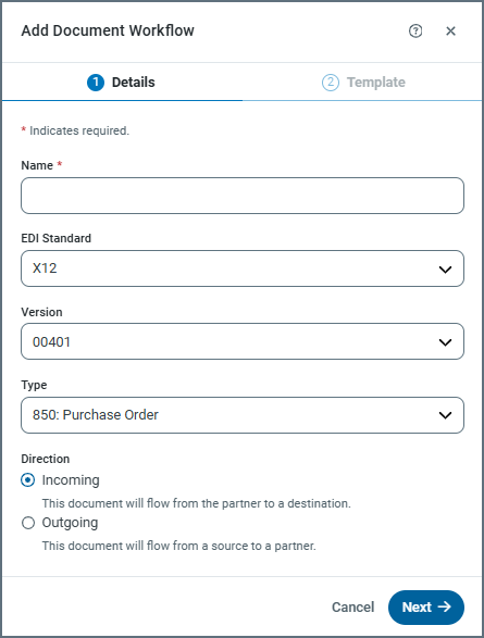 Add Document screen