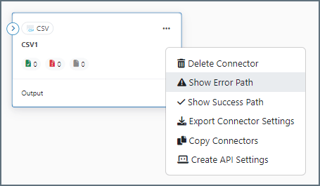Show error path option in the connector context menu
