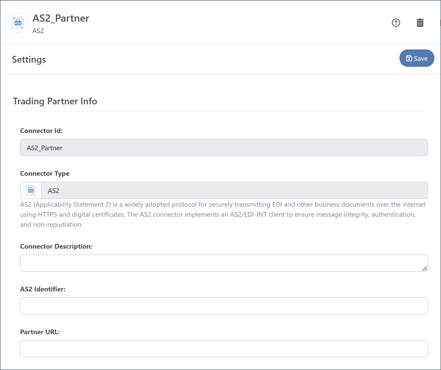 Trading Partner Info configuration