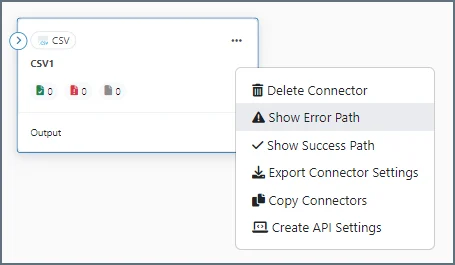 Show error path option in the connector context menu