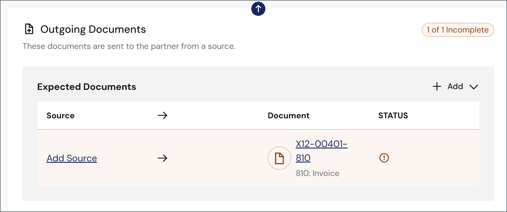 Workflow タブのAdd Source ボタン