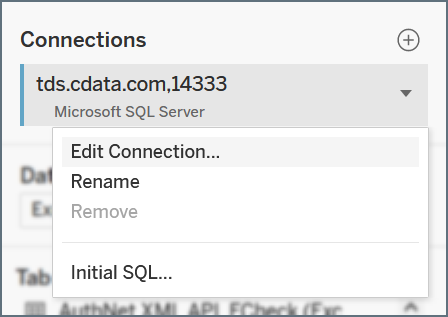 Tableau Cloud Edit Connection
