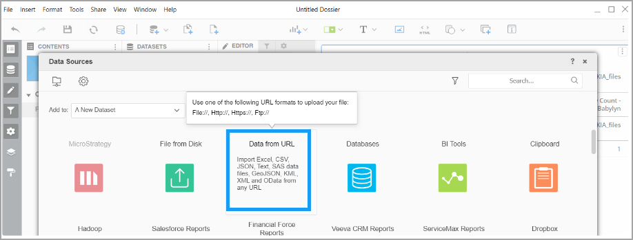 MicroStrategy Client Data URL
