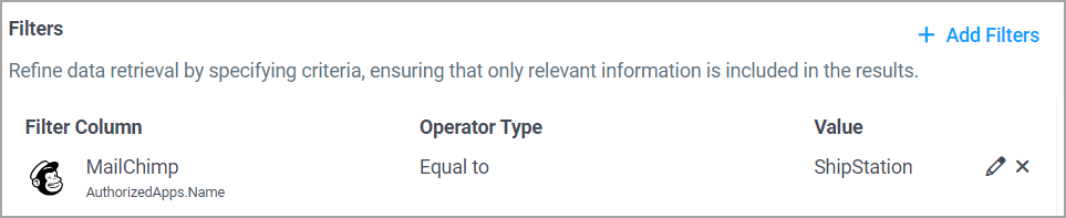 Query builder filters