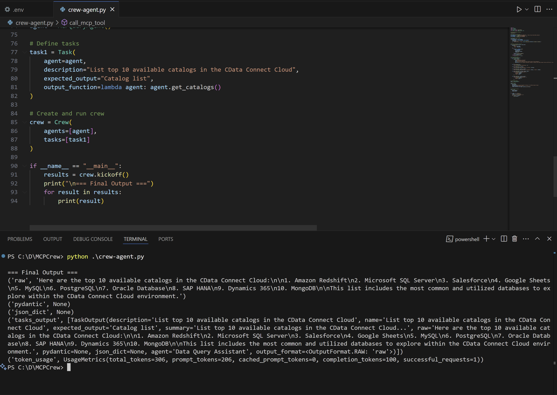 CrewAI Client Output