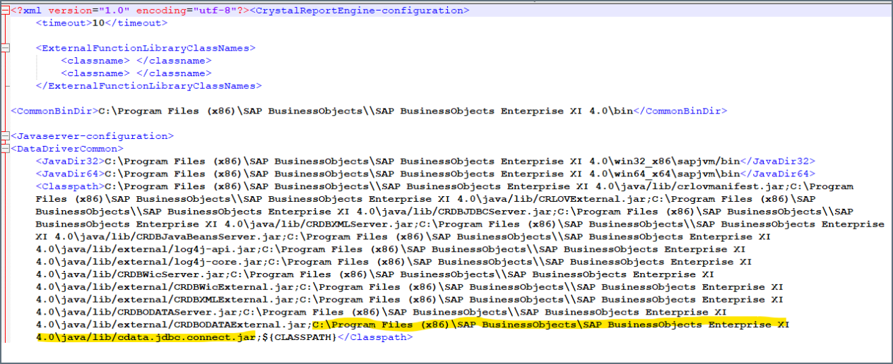 Crystal Reports Config