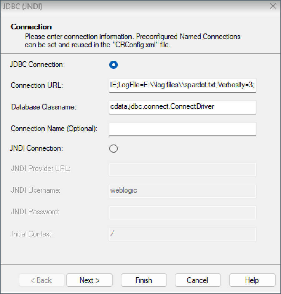 Crystal Reports connection