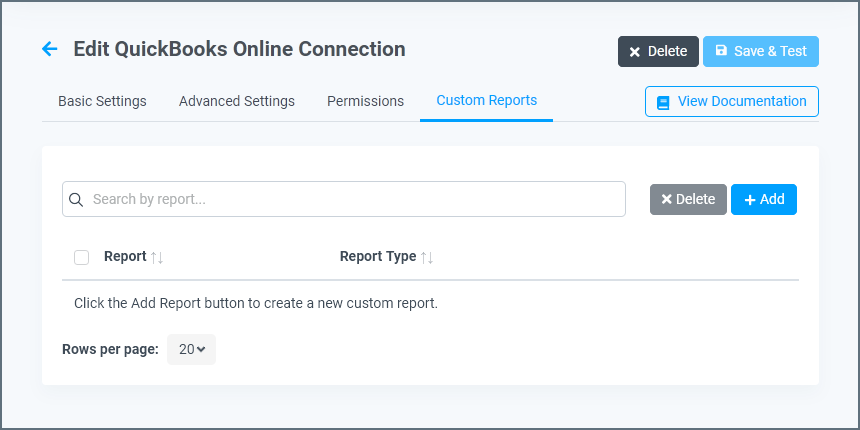Custom reports empty