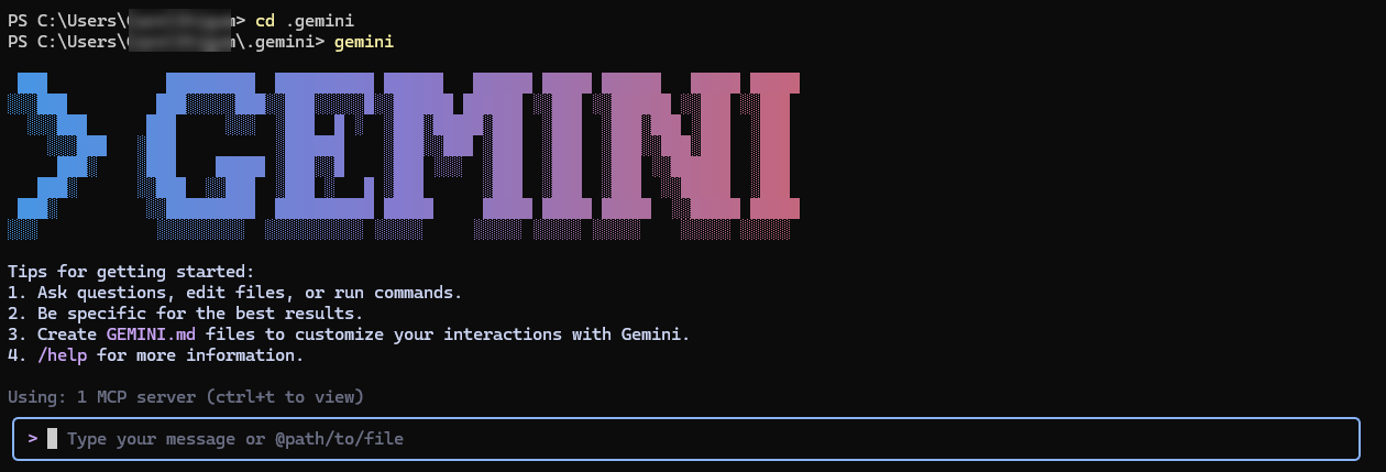 Gemini client homescreen