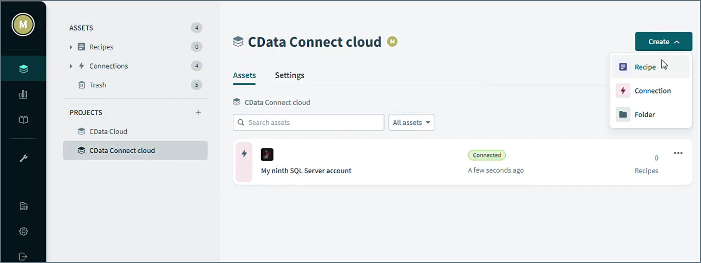 Workato client create recipe