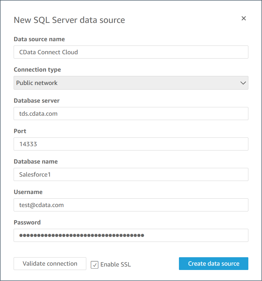 QuickSight new source