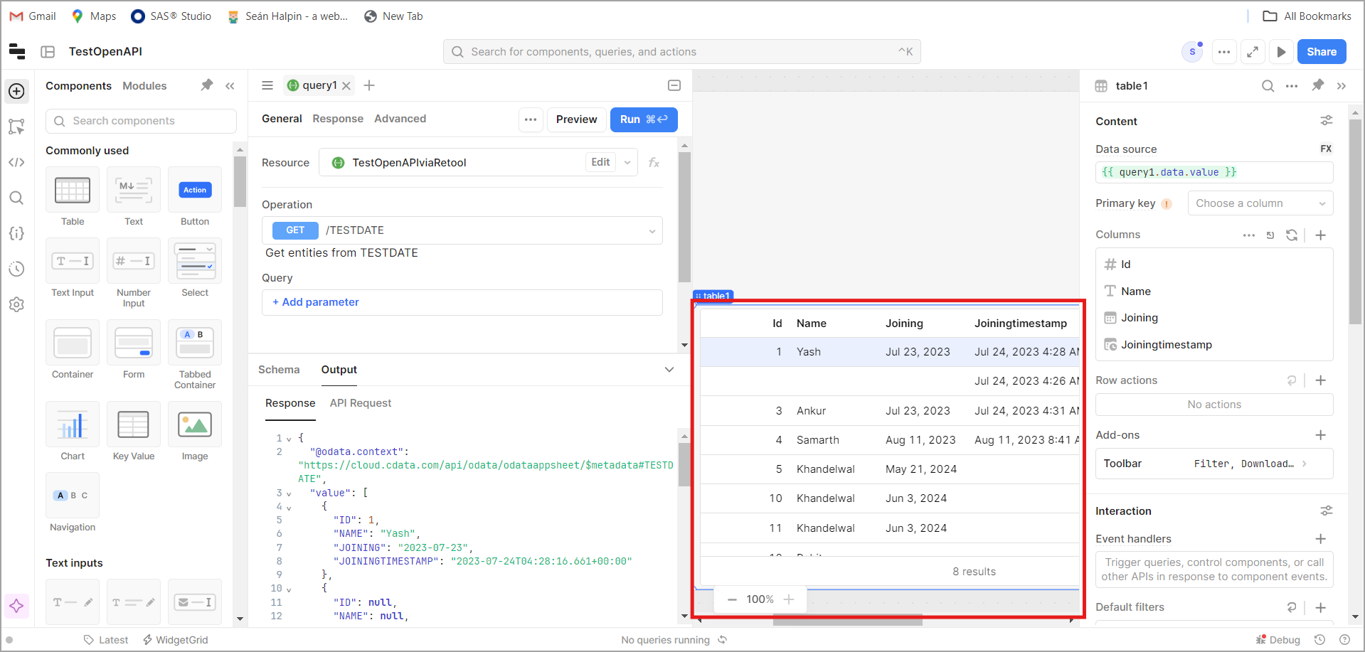 Retool client create app