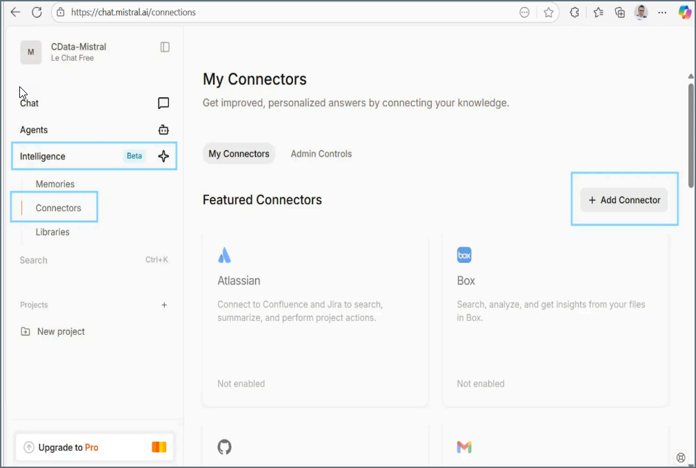 Mistral client connectors