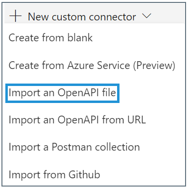 Power Apps import OpenAPI