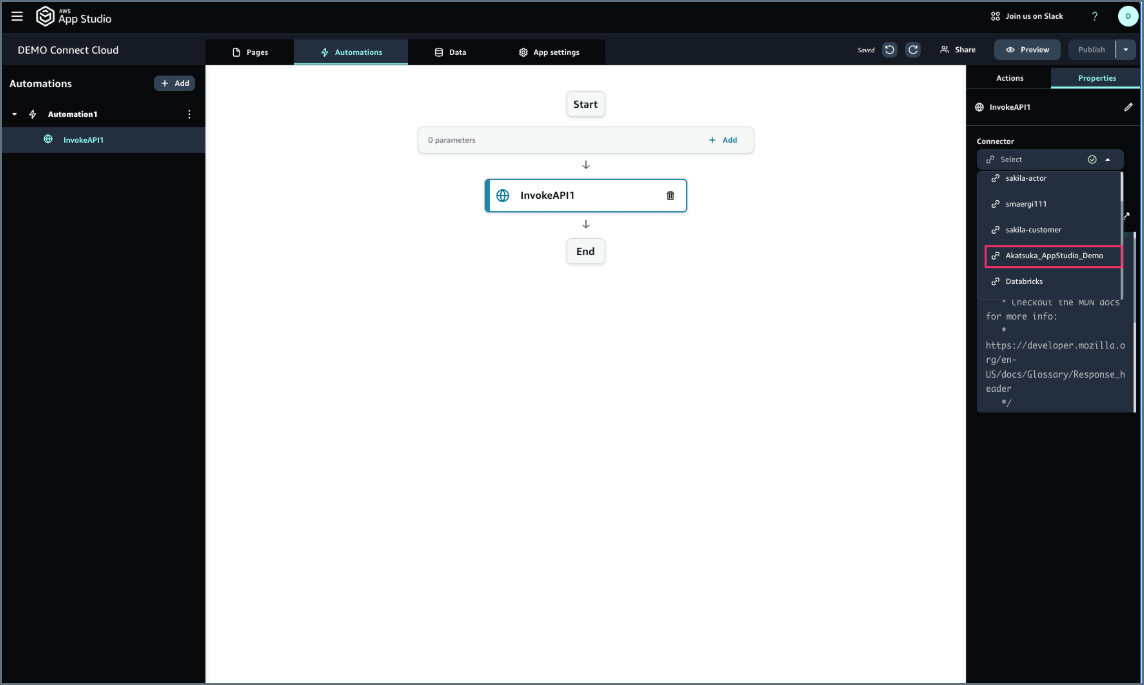 AWS App Studio client properties