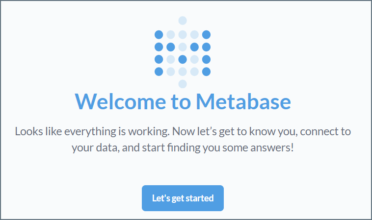 Metabase client welcome