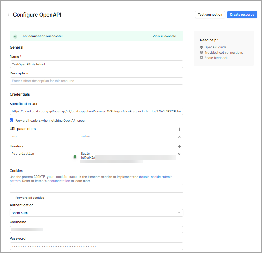 Retool client OpenAPI config