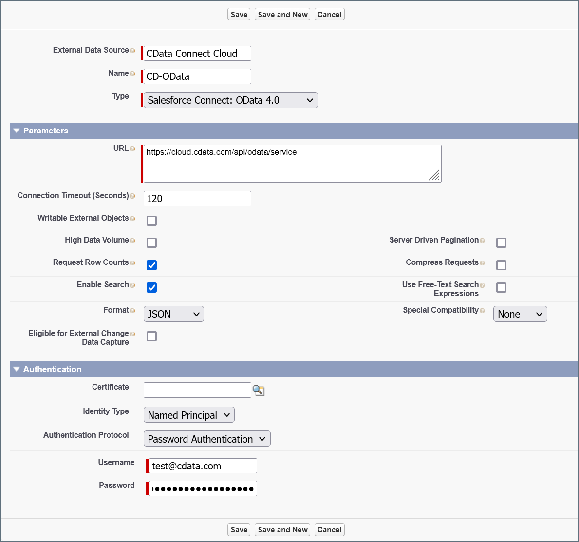 Salesforce connection details