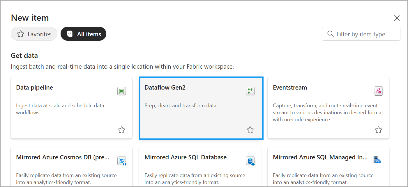 Fabric Client New Item