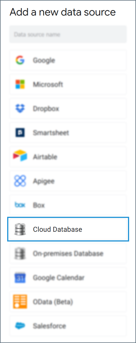 AppSheet source list