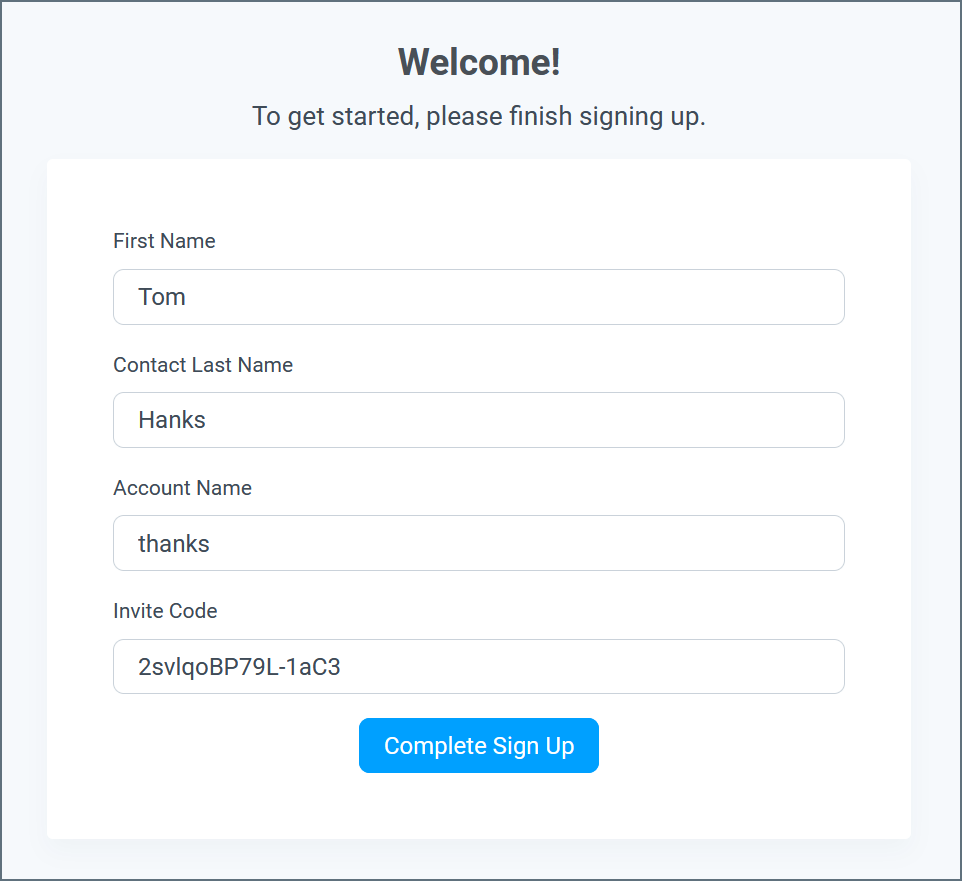 Users signup