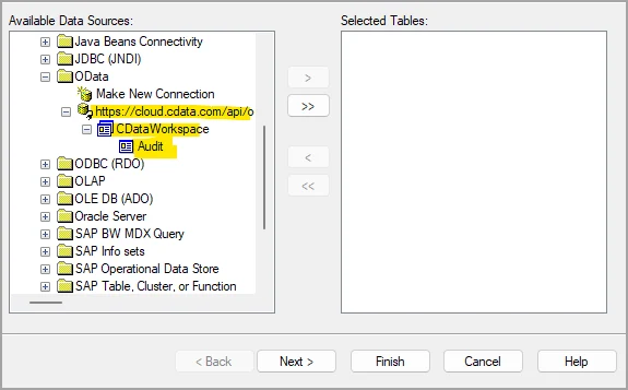 Crystal Reports Data Source