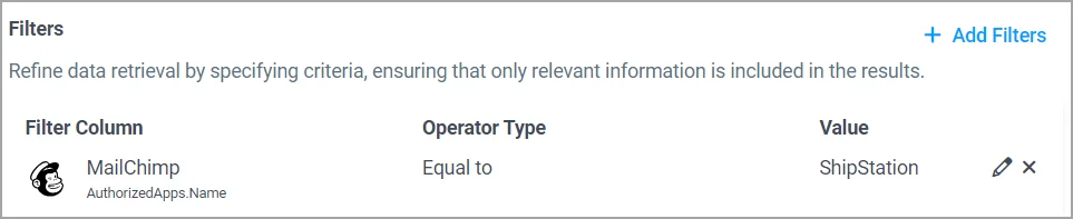Query builder filters