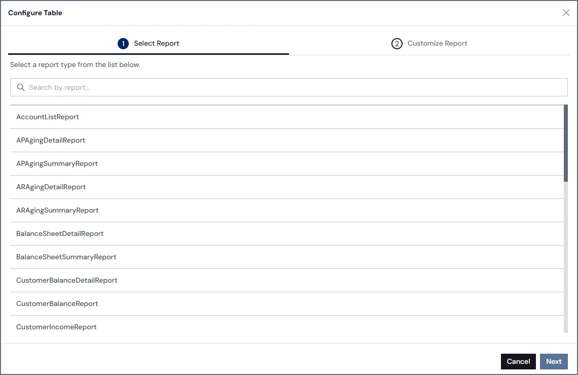 Add custom report