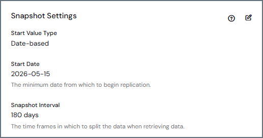 Snapshot Settings on the Overview tab showing Date-based settings