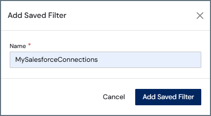 Add Saved Filter dialog box